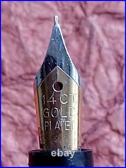 ++ Rare KINGS 14k gold plated nib USA Vintage lever Fountain Pen VTG Collectible