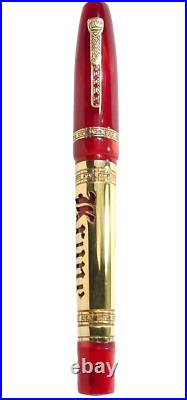 Rare! Krone Scepter Czar Red & Gold Rollerball Pen And Box (no Papers)