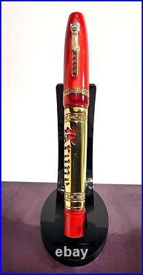 Rare! Krone Scepter Czar Red & Gold Rollerball Pen And Box (no Papers)