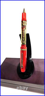 Rare! Krone Scepter Czar Red & Gold Rollerball Pen And Box (no Papers)