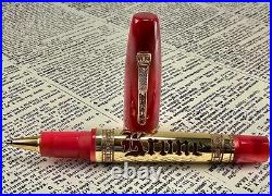 Rare! Krone Scepter Czar Red & Gold Rollerball Pen And Box (no Papers)