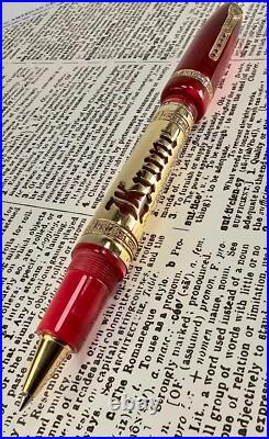 Rare! Krone Scepter Czar Red & Gold Rollerball Pen And Box (no Papers)