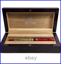Rare! Krone Scepter Czar Red & Gold Rollerball Pen And Box (no Papers)