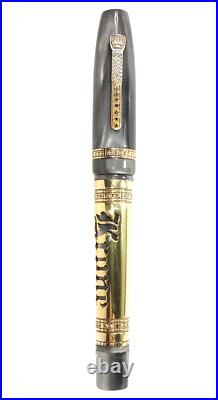 Rare! Krone Scepter Graphyte Black & Gold Rollerball Pen And Pouch (no Papers)