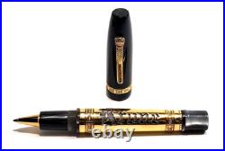 Rare! Krone Scepter Graphyte Black & Gold Rollerball Pen And Pouch (no Papers)