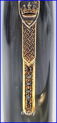 Rare! Krone Scepter Graphyte Black & Gold Rollerball Pen And Pouch (no Papers)