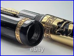Rare! Krone Scepter Graphyte Black & Gold Rollerball Pen And Pouch (no Papers)