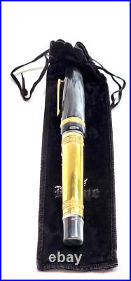 Rare! Krone Scepter Graphyte Black & Gold Rollerball Pen And Pouch (no Papers)