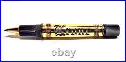 Rare! Krone Scepter Graphyte Black & Gold Rollerball Pen And Pouch (no Papers)