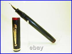 Rare Large 1920´s The Monogram Pen Hard Rubber Fountain Pen Flexy 14ct M Nib