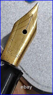 Rare MINT PELIKAN 140 BLACK Fountain Pen- 14C 585 Nib- Used
