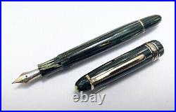 Rare MONTBLANC MEISTERSTUCK 144-Green striated cell-Pif-1950 c. Gold nib F