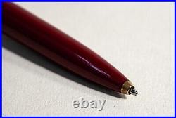 Rare Montblanc Lever Ballpoint Pen N° 28 IN Wine Red & Gold With New Mine