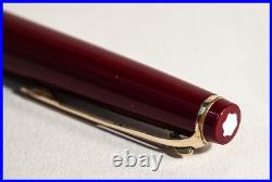 Rare Montblanc Lever Ballpoint Pen No. 28 in Burgundy & Gold with New Refill