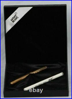 Rare NOS Montblanc Solitaire Rollerball Pen 163V Gold Ballpoint New In Box