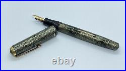 Rare National Security Pen, Gray Snakeskin, Springy, 14k Oblique Medium Nib