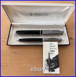 Rare New Old Stock Parker 51 Special Fountain Pen & Pencil withBox & Papers 1950's