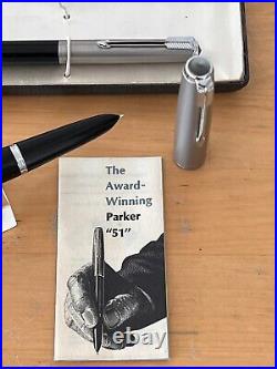 Rare New Old Stock Parker 51 Special Fountain Pen & Pencil withBox & Papers 1950's