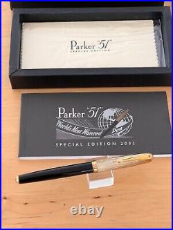 Rare New Parker 51 Special Edition, Empire State Cap Fountain Pen withBox & Papers