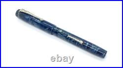 Rare Nib! Conway Stewart New Perfection Pen, Blue Marble, 14k Relief Bb Nib