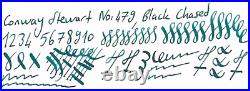 Rare Nib! Conway Stewart Pen No 475, Black Chased, Semi Flex 14k Om Nib