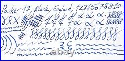 Rare Nib! Gorgeous Parker 17, Black, 14k Oblique Broad Nib, England