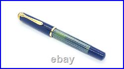 Rare Nib! Pelikan 400 Fountain Pen, Green Striped, Firm, 14k Def Nib, Germany