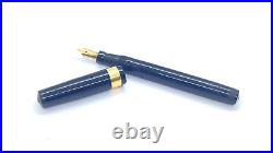 Rare Nib! Swan Leverless Pen, Black & 18k Gold, 14k Oblique Broad Nib