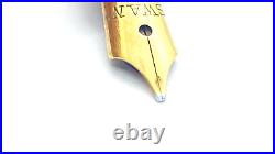 Rare Nib! Swan Leverless Pen, Black & 18k Gold, 14k Oblique Broad Nib