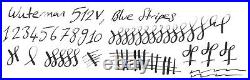 Rare Nib! Waterman 512v, Blue Stripes, Low Flex, 14k Italic Broad Nib