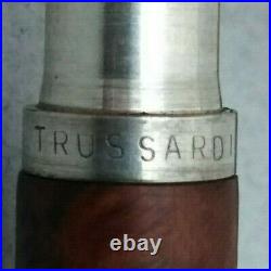 Rare Nicola Trussardi Sterling Silver & Thuya Wood Fountain Pen Ef Nib Vintage