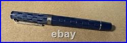Rare OMAS for Brioni Fountain Pen, Blue Resin, Sterling Trim, 18K Nib, + Case