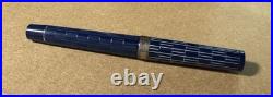 Rare OMAS for Brioni Fountain Pen, Blue Resin, Sterling Trim, 18K Nib, + Case
