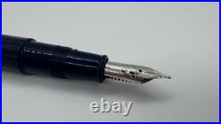 Rare OMAS for Brioni Fountain Pen, Blue Resin, Sterling Trim, 18K Nib, + Case