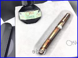 Rare Omas EXTRA PARAGON Fountain Pen ARCO Celluloid HT 18K M Flex nib +ink boxed