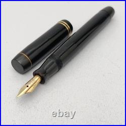 Rare Orthos Standard Ebonite Fountain Pen Button Filler 14k EF Flex Nib VTG 30s