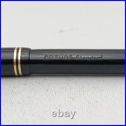 Rare Orthos Standard Ebonite Fountain Pen Button Filler 14k EF Flex Nib VTG 30s
