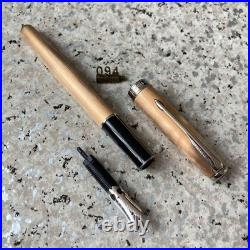 Rare Overhauled Parker Sonnet Champagne Gold Fountain Pen France 18K WG Nib M 94