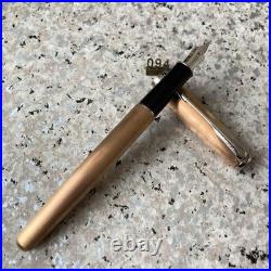 Rare Overhauled Parker Sonnet Champagne Gold Fountain Pen France 18K WG Nib M 94