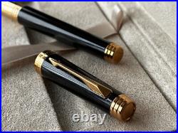 Rare PARKER PREMIER BLACK LACQUE GOLD 18K 750 MED NIB FOUNTAIN PEN NEVER INKED Rare PARKER PREMIER BLACK LACQUE GOLD 18K 750 MED NIB FOUNTAIN PEN NEVER INKED