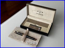 Rare PARKER PREMIER BLACK LACQUE GOLD 18K 750 MED NIB FOUNTAIN PEN NEVER INKED Rare PARKER PREMIER BLACK LACQUE GOLD 18K 750 MED NIB FOUNTAIN PEN NEVER INKED