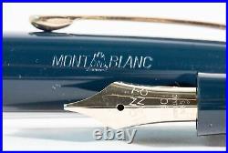 Rare PETROL BLUE 1950 MONTBLANC 344 Piston Filler w BROAD 585 GOLD Nib