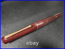Rare PILOT Bamboo Fountain Pen Wine Red 14K Nib Unique Design Collectible