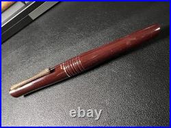 Rare PILOT Bamboo Fountain Pen Wine Red 14K Nib Unique Design Collectible