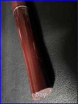 Rare PILOT Bamboo Fountain Pen Wine Red 14K Nib Unique Design Collectible