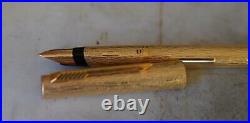 Rare Parker 105 Fountain Pen Bark Finish Pl. Gold 14 Karat Gold Nib M