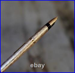 Rare Parker 105 Fountain Pen Bark Finish Pl. Gold 14 Karat Gold Nib M