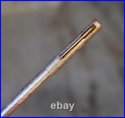 Rare Parker 105 Fountain Pen Bark Finish Pl. Gold 14 Karat Gold Nib M