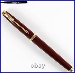Rare Parker 75 Fountain Pen in Burgundy / Bordeaux Red Laque with 14K B-nib