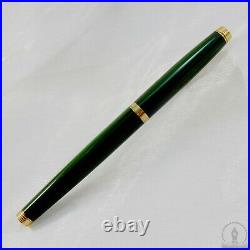 Rare Parker 75 Malachite Green Lacquer GT Fountain Pen 14K M Nib
